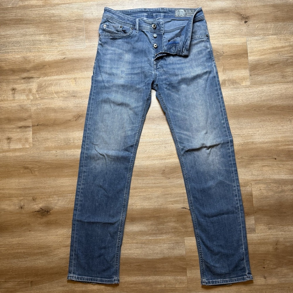 Diesel Waykee Jeans Men 28x32 Blue Straight Leg Stretch Medium Wash Modern 0684H